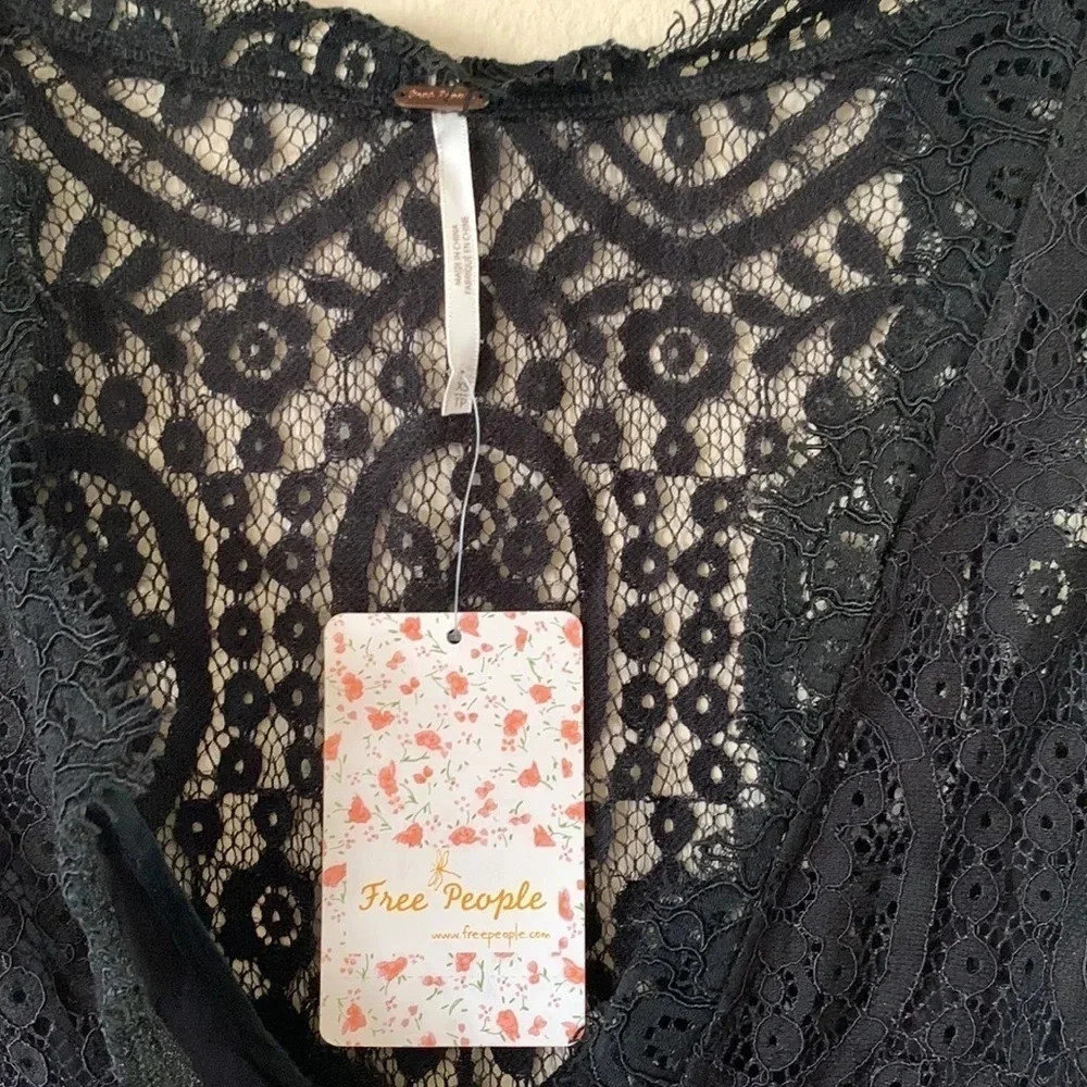 Free People Heart in Two Lace Minidress NWT Black Size XS - Picture 6 of 8